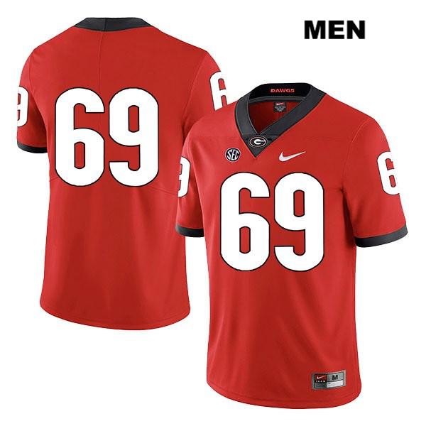 Georgia Bulldogs Men's Jamaree Salyer #69 NCAA No Name Legend Authentic Red Nike Stitched College Football Jersey QGG6656KJ